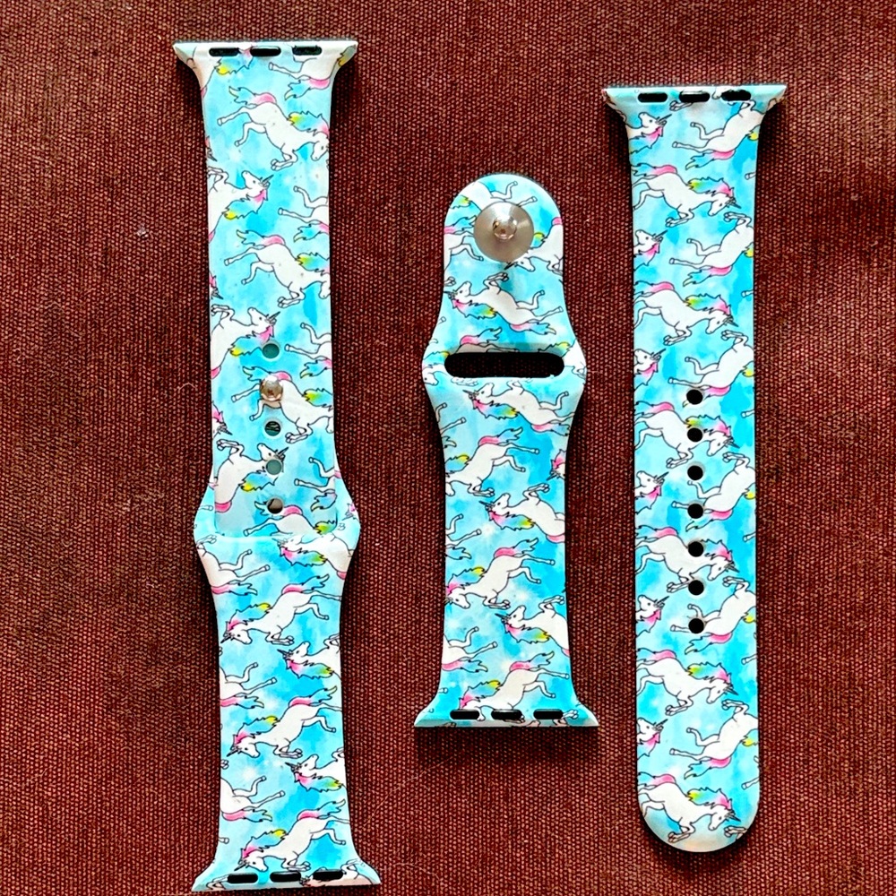 🆕 Silicone Fun🦄 Unicorn Print Apple Watch Band- Sz S/M 38/40